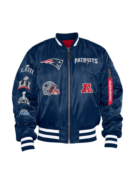 New England Patriots Alpha Industries X New Era Reversible MA-1 Bomber Jacket