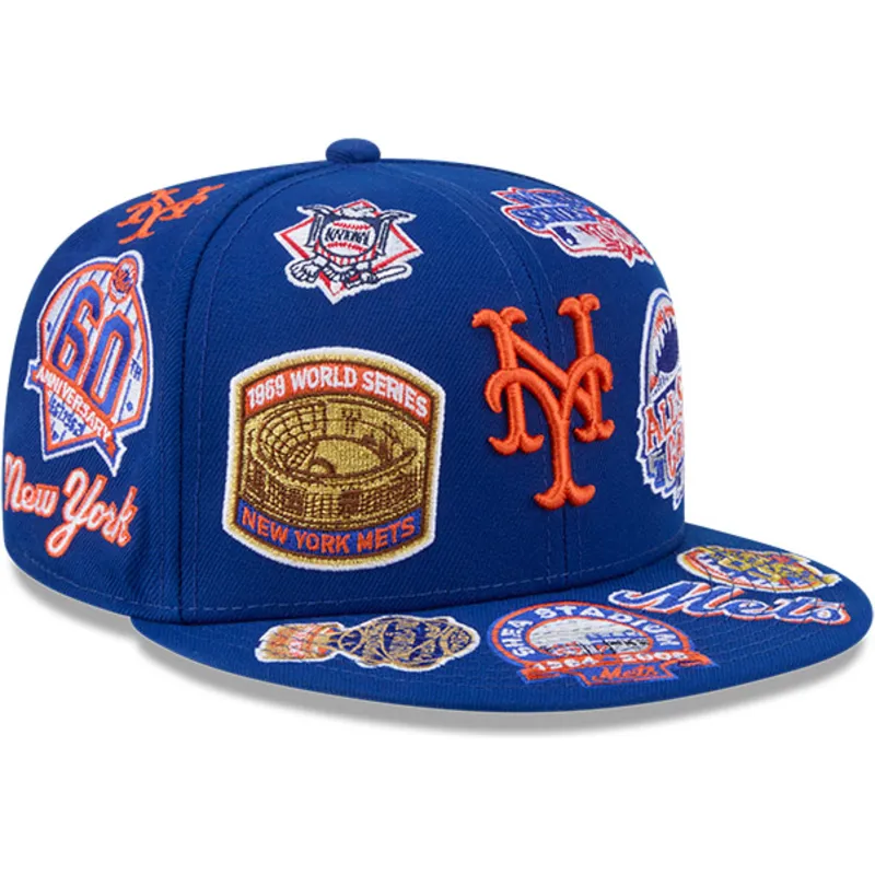 New Era New York Mets'All Over' 59FIFTY Fitted Royal Blue