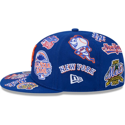 New Era New York Mets'All Over' 59FIFTY Fitted Royal Blue