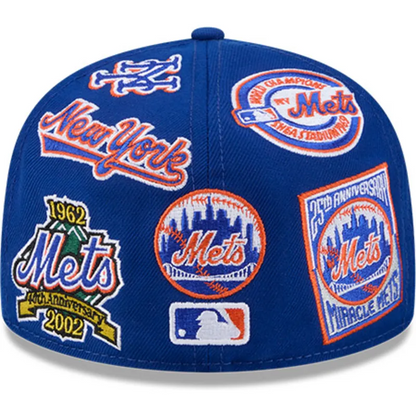 New Era New York Mets'All Over' 59FIFTY Fitted Royal Blue