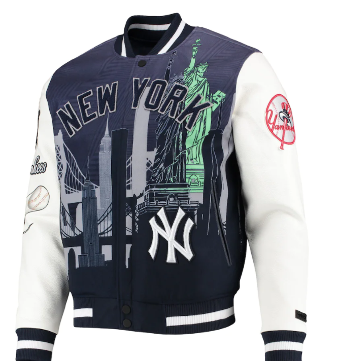 New York Yankees Pro Standard Navy Blue Remix Full-Zip Varsity Jacket
