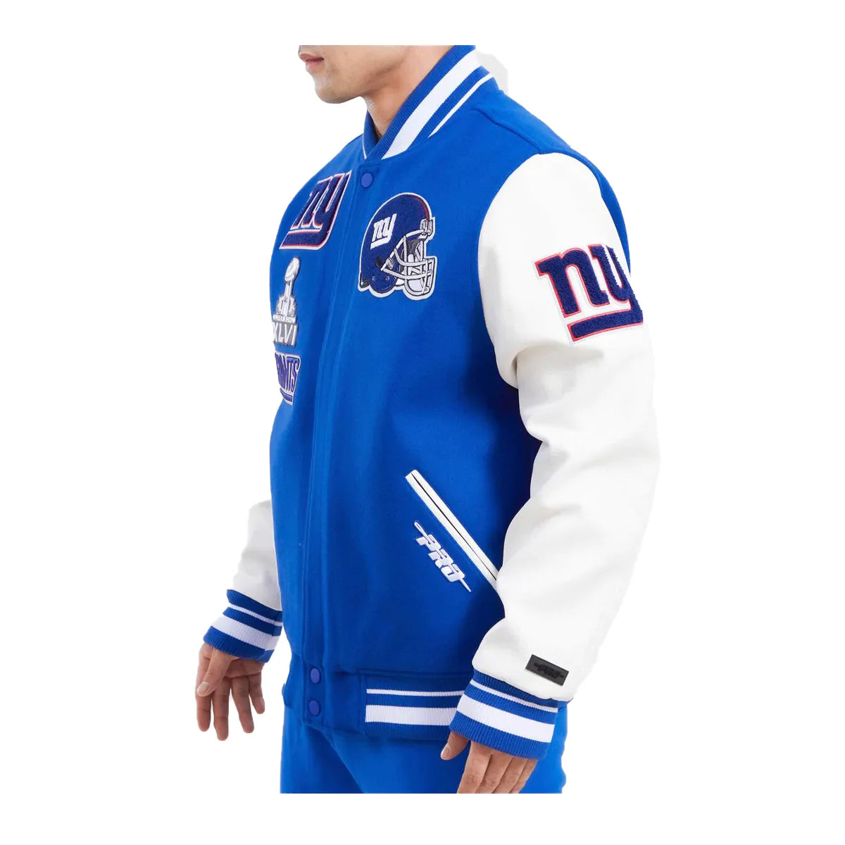 Royal Blue New York Giants Pro Standard Logo Mashup Wool Varsity Heavy Jacket