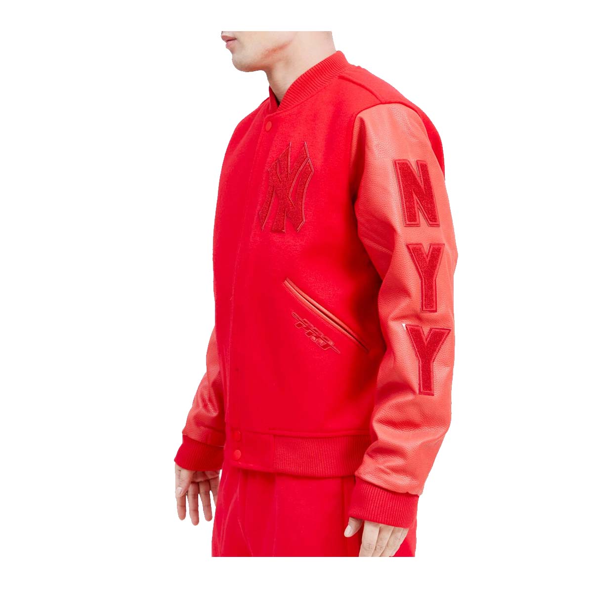 Triple Red New York Yankees Pro Standard Logo Mashup Wool Varsity Heavy Jacket