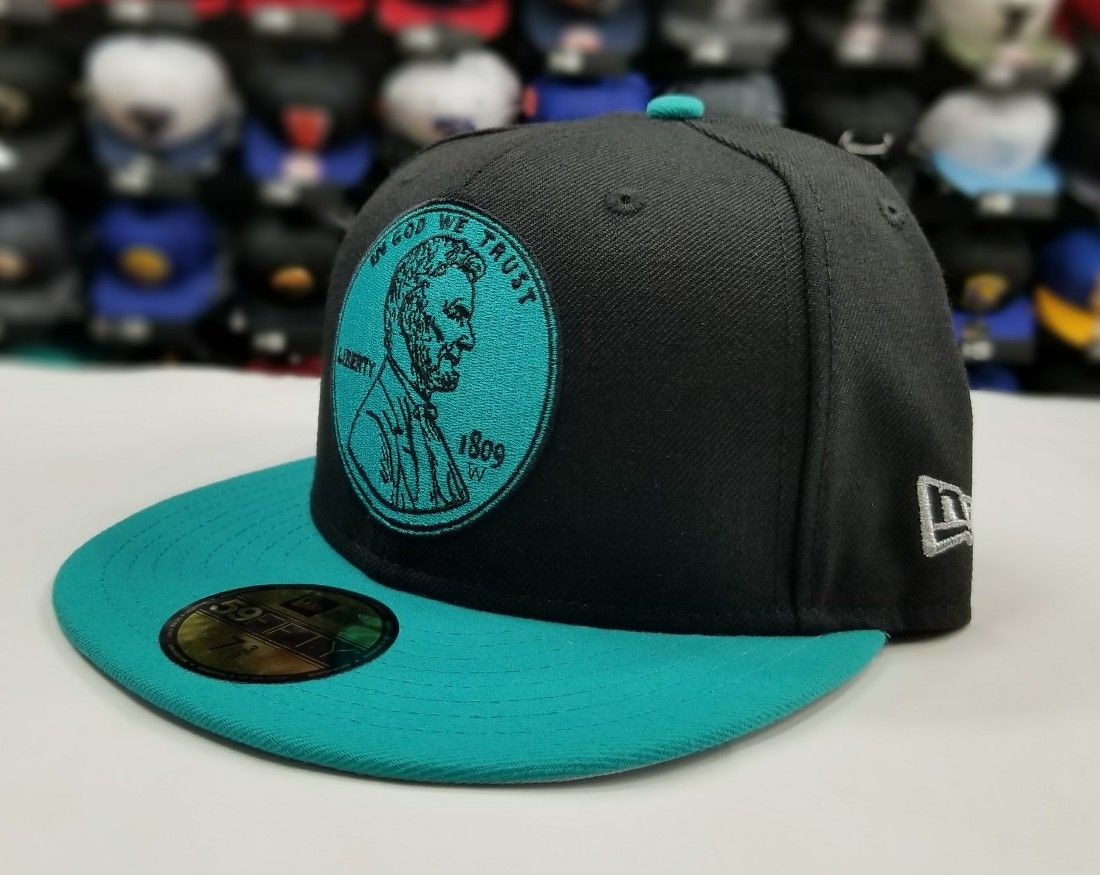 NEW Matching New Era 1¢ Penny Fitted Hat Nike Foamposite Island Green Foams
