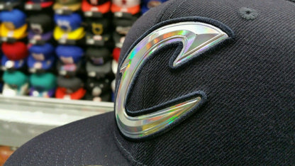 New Era NBA Iridescent Foil logo Blue Cleveland Cavaliers 59Fifty Fitted Hat Cap