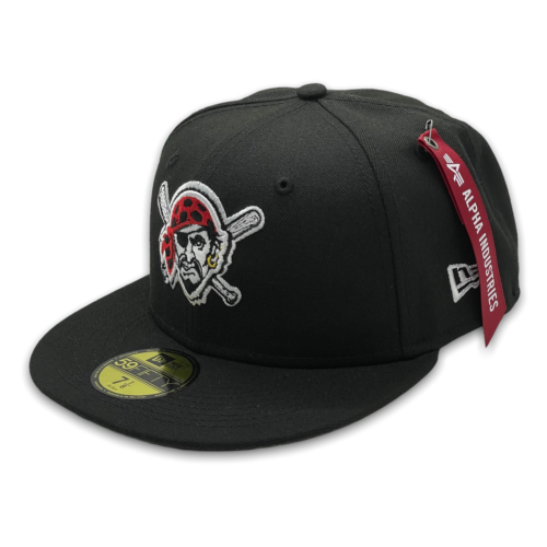 Black Alpha Industries X Pittsburgh Pirates Dark Green Bottom New Era 59Fifty Fitted