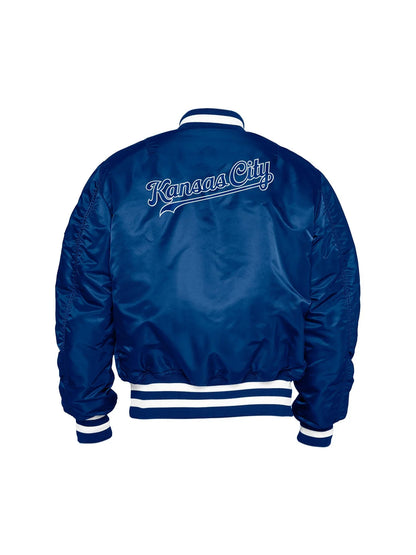 Royal Blue Kansas City Royals Alpha Industries X New Era Reversible MA-1 Bomber Jacket
