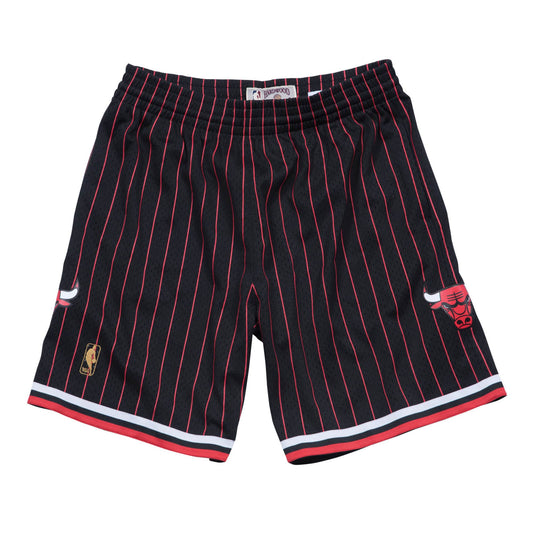 Chicago Bulls 1996- 97 Mitchell & Ness Alternate Black Pinstripe Swingman Shorts