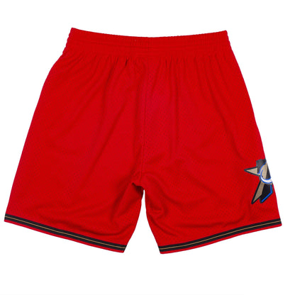 1999 Red Philadelphia 76ers Home Mitchell & Ness Hardwood Classics Swingman Shorts