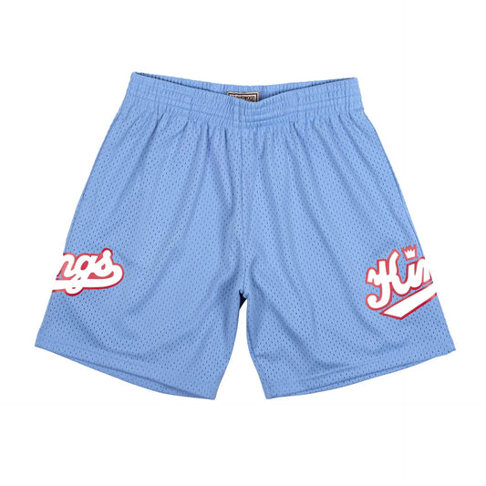 1985-86 Sky Blue Sacramento Kings Mitchell & Ness Hardwood Classics Swingman Shorts