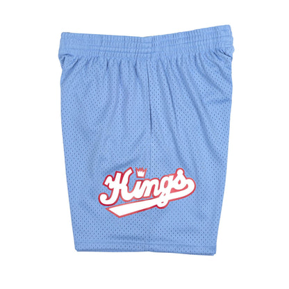 1985-86 Sky Blue Sacramento Kings Mitchell & Ness Hardwood Classics Swingman Shorts