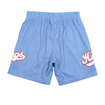 1985-86 Sky Blue Sacramento Kings Mitchell & Ness Hardwood Classics Swingman Shorts