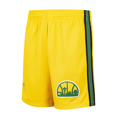 1994 Seattle SuperSonics Mitchell & Ness Yellow Hardwood Classics Swingman Shorts