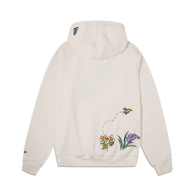 Off White Atlanta Braves Water Color Floral New Era Hoodie