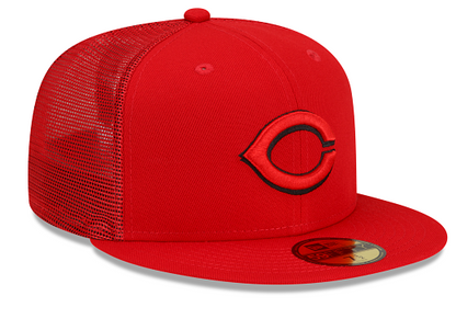 Red Mesh Cincinnati Reds Gray Bottom New Era 59FIFTY Fitted